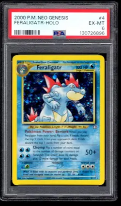 2000 POKEMON NEO GENESIS FERALIGATR HOLO 4/111 PSA 6 - Image 1