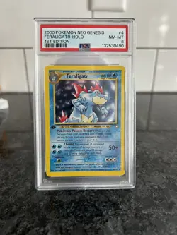 2000 Pokemon Neo Genesis 1st Edition Feraligatr Holo #4/111 PSA 8 - Image 1