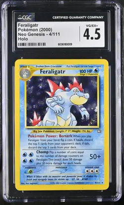 2000 Pokemon Feraligatr #4/111 Neo Genesis Rare Holo CGC 4.5 - Image 1