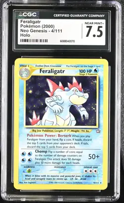 CGC 7.5 Feraligatr 2000 Neo Genesis 4/111 Holo Pokemon Card - Image 1