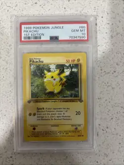Pokemon 1999 Pikachu Jungle 1st Edition #60 PSA 10 Gem Mint 60/64 - Image 1