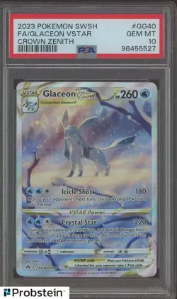 2023 Pokemon SWSH Crown Zenith #GG40 Glaceon Vstar Fa PSA 10 GEM MINT - Image 1