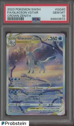 2023 Pokemon SWSH Crown Zenith #GG40 FA Glaceon VSTAR PSA 10 GEM MINT - Image 1