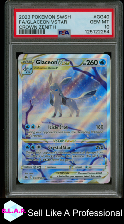 FA/GLACEON VSTAR CROWN ZENITH POKEMON SWSH CROWN ZENITH 2023 GG40 PSA 10 - Image 1