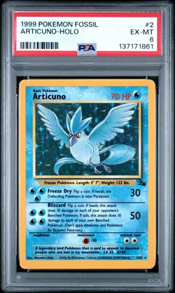1999 POKEMON FOSSIL #2 ARTICUNO-HOLO PSA 6 - Image 1