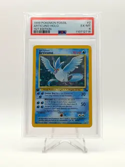 1999 POKEMON FOSSIL FIRST 1ST EDITION ARTICUNO HOLO 2/62 PSA 6 - Image 1