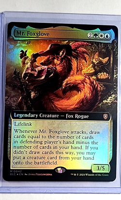 2024 MTG Magic The Gathering BLC Bloomburrow Borderless Foil #42 Mr. Foxglove - Image 1