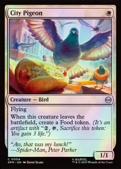 MTG Magic the Gathering City Pigeon (4/314) Marvel's Spider-Man FOIL - Image 1