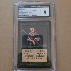 Weakness BETA Magic MTG CGC 9 Graded Mint NM Limited Edition English Old School - Image 1