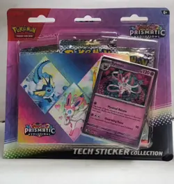 Pokemon Prismatic Evolutions Tech Sticker Collection Sealed Sylveon - Image 1