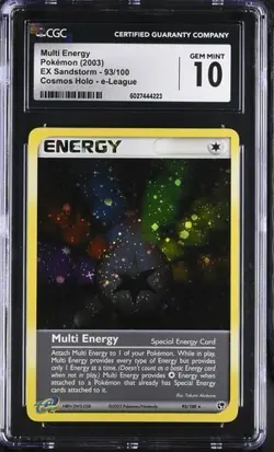 2003 Multi Energy 93/100 Pokemon EX Sandstorm Cosmos Holo e-League CGC 10 - Image 1