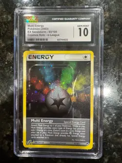 2003 Multi Energy 93/100 Pokemon EX Sandstorm Cosmos Holo e-League CGC 10 - Image 3