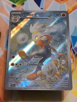 Pokemon TCG Raboot Stellar Crown Holo Illustration Rare Card 147/142 - Image 1
