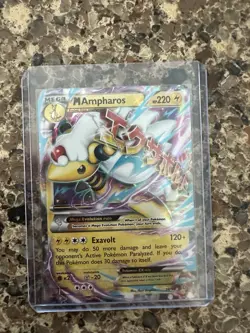 Pokemon TCG M Ampharos EX 28/98 XY Ancient Origins Ultra Rare Card - Image 1