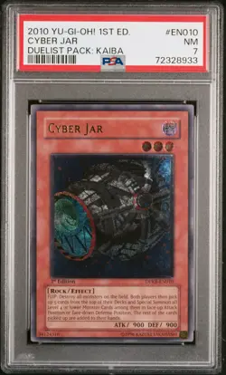 YUGIOH 1ST ED DPKB-EN010 CYBER JAR ULTIMATE RARE HOLO FOIL PSA 7 NM #72328933 - Image 1