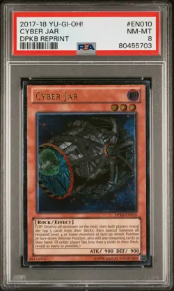 2017 YUGIOH DPKB-EN010 CYBER JAR ULTIMATE RARE PSA 8 NM-MT #80455703 - Image 1
