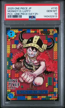 2025 ONE PIECE JPN PREM CARD COLL -ONE PIECE DAY'25- #110 MONKEY D. LUFFY PSA 10 - Image 1