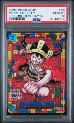 2025 ONE PIECE JPN PREM CARD COLL -ONE PIECE DAY'25- #110 MONKEY D. LUFFY PSA 10 - Image 1