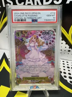 2024 ONE PIECE OP08-TWO LEGENDS SPECIAL ALTERNATE ART CHARLOTTE PUDDING PSA 10 - Image 1