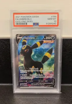 PSA 10 2021 Pokemon Evolving Skies Umbreon V 188/203 Full Art Ultra Rare - Image 1