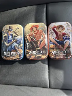 One Piece Card Game Mini Tin Pack Set Vol 2 Luffy, Sabo, Ace NEW SEALED x 3.VHTF - Image 1
