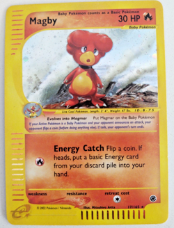 Pokemon Expedition Magby Holo Rare Card 17/165 near mint E-reader - Image 1