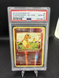 Pokemon Charmander 9/108 Reverse Holo Card XY Evolutions 2016 GEM MT PSA 10 - Image 1