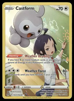 Pokemon Cards Castform TG11/TG30 Lost Origin Trainer Gallery Holo LP - Image 1