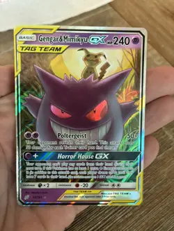 Pokemon TCG Gengar & Mimikyu GX TAG TEAM Ultra Rare Holo Card Sm-Team Up 53/181 - Image 1