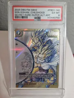 Dragon Ball Super Card Son Gohan Childhood Alt Art Awakened Pulse FB01-140 PSA 6 - Image 1
