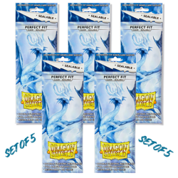 Dragon Shield Clear Perfect Fit Inner Sealable Sleeves 100 Ct [Set of 5] - Image 1