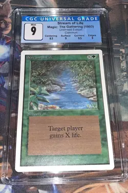 1 x Unlimited Stream Of Life -Graded CGC 9.0 -2nd Ed.-Magic The Gathering - MTG - Image 1