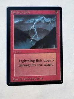 MTG Lightning Bolt - Beta Edition - Authentic - Vintage 1993 Magic the Gathering - Image 1