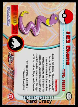 Ekans #23 Spectra - Topps Chrome Series 1 Pokemon Card Light Play - Image 2
