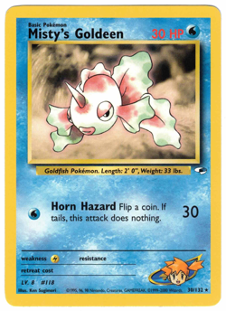 Misty's Goldeen 30/132 Gym Heroes Regular Rare Vintage Pokemon Card - Image 1