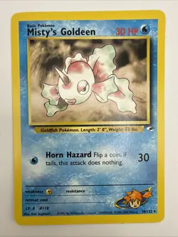 Misty's Goldeen 30/132 Gym Heroes Regular Rare Vintage Pokemon Card - Image 3