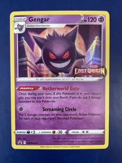 Pokemon Gengar SWSH241 Lost Origin Black Star Prerelease STAMPED Promo Holo MINT - Image 1
