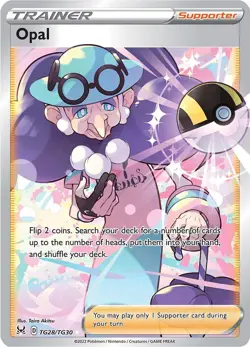 Opal TG28/TG30 SWSH Lost Origin Trainer Gallery Ultra Rare Pokemon NM - Image 1