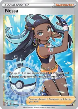 Nessa TG27/TG30 SWSH Lost Origin Trainer Gallery Ultra Rare Pokemon NM - Image 1