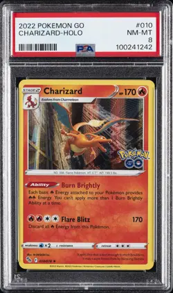 2022 POKEMON GO #010 CHARIZARD-HOLO PSA 8 - Image 1