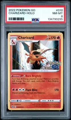 2022 POKEMON GO #010 CHARIZARD-HOLO PSA 8 - Image 1