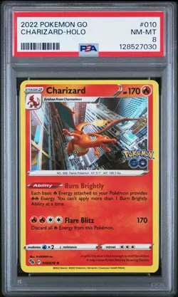 2022 POKEMON GO #010 CHARIZARD-HOLO PSA 8 - Image 1
