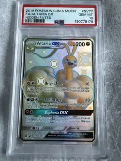 Pokemon Altaria GX Sv77/Sv94 Hidden Fates: Shiny Vault Holo PSA 10 Gem Mint! - Image 1