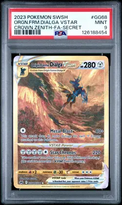 Pokemon Crown Zenith Origin Forme Dialga VSTAR (Secret) GG68/GG70 PSA 9 - Image 1