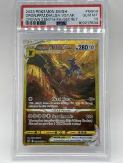 Pokemon Origin Forme Dialga VSTAR PSA 10 Secret GG68/GG70 Crown Zenith: Galarian - Image 3