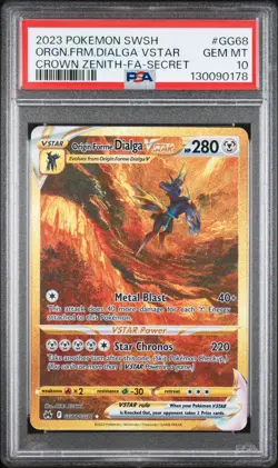 PSA 10 ORIGIN FORME DIALGA VSTAR GG68/GG70 FULL ART SECRET CROWN ZENITH POKEMON - Image 1