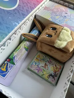 Prismatic Evolutions UPC Eevee Deck Box Sleeves And Play Mat -- NO Cards - Image 1