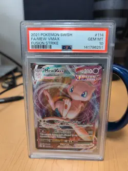 Pokemon TCG Mew VMAX 114/264 Swsh08: Fusion Strike Holo Ultra Rare PSA 10 - Image 1