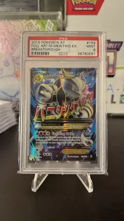 2015 POKEMON XY BREAKTHROUGH #159 FULL ART/M MEWTWO EX PSA 9 - Image 1