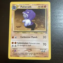 Poliwrath 28/75 Neo Discovery Non-Holo Rare Pokemon Card Vintage TCG LP+ - Image 1